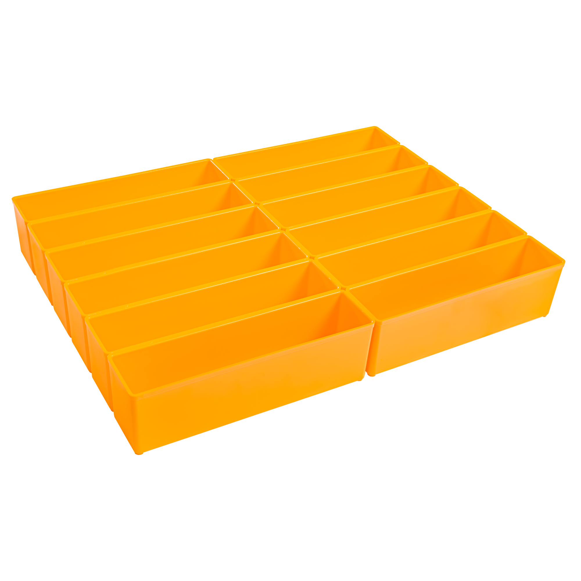 L-Boxx Baseline Organizer Bin Set — 12 Pcs, Plastic, Orange, Compatible with L-Boxx 1 and ProClick Click Tray M, Model# 6000012257